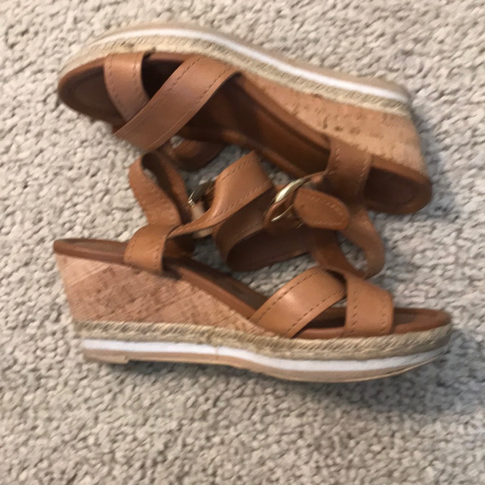 Franko Sarto Wedge Sandals. Size 8. Camel color.